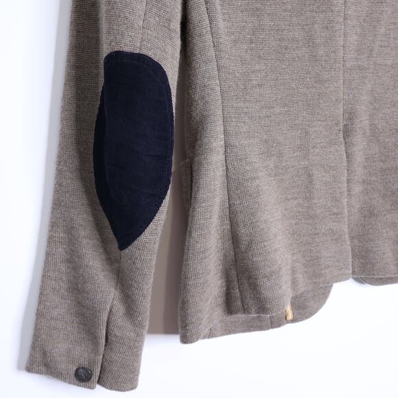 RAG & BONE Fitted Wool Strand Jacket Taupe Elbow Patch Women's M - Picture 9 of 12